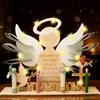 GEVECORI Regali per comunione per ragazze e ragazzi, in legno, regalo per cresima, piccoli regali per comunione con catena luminosa a LED e 2 biglietti, regali in denaro, regali per battesimo per ragazze e