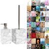 Sanilo Set di accessori per il bagno, dispenser di sapone e scopino WC, materiale di alta qualita, che attira l'attenzione in ogni bagno (Marmo)