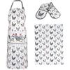 SPOTTED DOG GIFT COMPANY - Set di strofinaccio da cucina, grembiule e guanto da forno doppio - con galline e galli - resistenti al caldo - idee regalo - in cotone