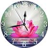 Hdadwy Orologio da parete rotondo con fiore di loto zen vintage, silenzioso, senza ticchettio, a batteria, facile da leggere per l'orologio decorativo della casa della scuola dell'ufficio degli studenti