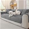 Ystyle Copridivano in Pile Morbido 1 Pezzo, 45x45 CM, Grigio scuro | Telo Copridivano Antiscivolo Lavabile, Adatto per Divani da 1/2/3/4 Posti e Divani Angolari con Sezione Chaise Longue