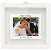NIRALIS Rito della sabbia matrimonio - NIRALIS - portafoto bianco personalizzabile con nomi e data sui bordi per cerimonia nuziale, ricordo artigianale speciale - 24x26x5 cm foto 10x15 senza sabbia