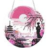 AIRDEA Paesaggio orientale Diamond Painting Ciondolo Acrilico Doppia Faccia, Tempio giapponese Diamond Painting Decorazione Sospesa Kit Completo, Diamantini Crystal Art Ciondolo Acchiappasole