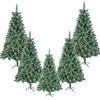 LILIIN Albero di Natale artificiale, 150 cm, albero di Natale, bianco e verde, con effetto neve + pigna, albero di Natale in PVC, con supporto (1,5 m, senza illuminazione)