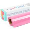 Lya Vinyl Rosa termovinile per tessuti, 30,5 cm x 305 cm, termovinile per Cricut e Cammeo, vinile termoadesivo per tessuti Cricut per t-shirt, abbigliamento, cappelli
