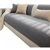 Generic Copridivano in misto cotone e lino, 1 pezzo, protezione antiscivolo con retro in silicone, lavabile, per divano a 2/3 posti, divano ad angolo, chaise longue e poltrona (grigio scuro, 110 x 210 cm)