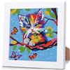 NEWENMO 5D Colorato Gattino Diamond Painting con Cornice Bambini 6-12 Anni | Gatta Pittura Diamante Kit Bambini 6-12 Anni,DIY Diamond Art Kit con Cornice,Craft Arts Regalo e Decorazione Casa