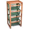 HOUSE COLLECTION Carrello salvaspazio, cucina, legno naturale scuro, 4 cestelli in polipropilene, portafrutta 38x32x82h