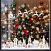 DPKOW Adesivi Natalizi per Finestre, Adesivi Fiocco di Neve Case Bianco Vetrofanie Natalizie per Vetrine, Articoli Addobbi Natalizi per la Casa Decorazioni Natalizie, Riutilizzabili in PVC