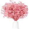 KAOHONG Fiori secchi Bouquet Gypsophila Essiccata 17 pollici 3500+ fiori rosa, rami di Naturale Gypsophila Fiori Secchi per ghirlande fai‑da‑te, casa, matrimonio, decorazioni per vasi
