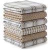 BOSKIMO Strofinacci Cucina Cotone, Set 6 Canovacci in Cotone e Microfibra, Asciugapiatti Assorbenti ad Asciugatura Rapida, Panni Senza Pelucchi 45x65 e 40x60 cm (Fritz Beige)