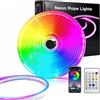 Yorrimmu Striscia LED Neon 10m 24V RGB IP67 Impermeabile Decorazioni Stanza Gaming | Doppio Controllo - App Telecomando, Sincronizzazione Musicale Integrata, Striscia Flessibile per Ambienti Interni ed Esterni