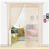 HSYLYM Tenda a Perline Da Esterno Filo Per Intern 244x229cm (LxH) Champagne | 78 Pezzi Di Perline,Utilizzabile Per Porta Interna,Porta Esterna,Finestra,Cabina Armadio,Separazione Zona Lavoro