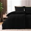 Utopia Bedding Set Copripiumino Seersucker - Include 2 Copripiumino Singolo 135x200 cm con chiusura a cerniera, 2 Federa 80x80 cm con chiusura a busta; il piumino è venduto separatamente.