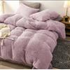 cushion mania Set copripiumino in pile Sherpa con orsetto in pile caldo e morbido (rosa, king size)