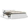 Festnight Letto 120x200 con Cassetti, Struttura Letto con Cassetti, Letto Contenitore 120x200, Giroletto Matrimoniale, Letto Singolo, in Legno Multistrato Bianco 120x200 cm