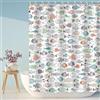 Generic Tenda Doccia Motivo a Pesci dei Cartoni Animati Impermeabile in Poliestere Tessuto Tende da Doccia Bambini 3D Antimuffa Shower Curtain 90x200 Tenda Vasca da Bagno Lavabile con 8 Ganci b.2143