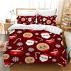 WZXGHE Copripiumino Matrimoniale Natalizio 135x200,Set Di Biancheria Da Letto Con Babbo Natale dei cartoni animati, Regali Di Natale Per Bambini E Adolescenti (Rote Schneeflocken, 135x200cm)
