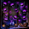 HBSFBH Adesivi a LED con Pipistrelli 3D, 24 Pezzi Halloween Decorazioni Pipistrelli Luminosi a LED, Rimovibile LED Pipistrelli Decorazione da Parete, per Bar, Feste di Halloween, Decorazione da Casa