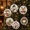 GSenhui 6 Pezzi Diamond Painting Pearl Art Decorazioni Natale in Legno DIY | Kit Pittura Diamante Adulti, 8cm Decorazioni Natalizie per Albero, Ornamenti Natalizi da Appendere per Albero di Natale