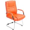 CLP Sedia Cantilever XXL Attila In Similpelle I Sedia Studio Con Imbottitura E Braccioli I Sedia Ufficio Conferenza Colore:arancione