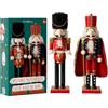 THE TWIDDLERS 2 Schiaccianoci Natale 30 cm in Legno, Re & Tamburo | Soldatino e Soldato Natalizio, Christmas Nutcracker, Statua Pupazzo, Decorazioni Natalizie