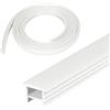 WHBFH Profilo flessibile in silicone per LED, 5 m, 8 x 8 mm, striscia luminosa bianca, copertura per canale LED per soffitto, parete, armadio, pannello acustico