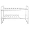 HUOLE Scaffale sotto il lavandino-Scaffale Sottolavello Stoviglie Ripiano Sotto Lavello Cucina Mobile Scaffale Cucina Salvaspazio Sottolavello Estensibile Ripiano 2 Livelli -38-70*26*38 cm (bianco)