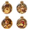 Generic 4 decorazioni natalizie incandescenti, diorama natalizio in miniatura, con | Ornamento a sfera con luce a LED con scena invernale 3D per albero di Natale, caminetto, decorazione per mensole e regali di