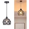 Chao Zan Luce pendente Lampadario con Crystal Regolabile Cordone Sala da Pranzo Illuminazione Portalampade E27 (lampadina non inclusa) (Nero)