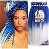 Ser Mulher Capelli SUPER JUMBO PREMIUM Braid per Treccine Africane PESO: 609g, LUNGHE: 75cm Pre-Stretched - Hair Braiding Extension, Anellini per Styling COMPRESI, (Blu/Bianco, 75 cm)