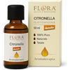 FLORA CITRONELLA BIO 50 ml olio essenziale ITCDX' - 100 % Puro da Cymbopogon, Profumo Fresco Anti‑Zanzare, Chemotipo Citronellal & Geraniolo, Maxi Formato per Diffusore, Spray DIY, Uso Alimentare