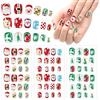 Kiiwah 72 Pezzi Natale Unghie Finte per Bambini, Unghie Corte Falso Carino per Bambini, Unghie Finte Colorate Decorate, Unghie Artificiali Finte a Copertura Completa per Decorazion Unghie