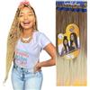 Ser Mulher Capelli SUPER JUMBO PREMIUM Braid per Treccine Africane PESO: 522g, LUNGHE: 65cm Pre-Stretched - Hair Braiding Extension, Anellini per Styling COMPRESI, (Honey Blonde/Light Blonde, 65 cm)