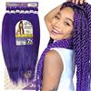 Ser Mulher Capelli SUPER JUMBO PREMIUM Braid per Treccine Africane PESO: 609g, LUNGHE: 75cm Pre-Stretched - Hair Braiding Extension, Anellini per Styling COMPRESI, (Purple, 75 cm)