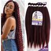 Ser Mulher Capelli SUPER JUMBO PREMIUM Braid per Treccine Africane PESO: 609g, LUNGHE: 75cm Pre-Stretched - Hair Braiding Extension, Anellini per Styling COMPRESI, (Rosso Scuro, 75 cm)