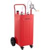 VEVOR Serbatoio Carburante Carrellato da 113,6 L in Acciaio al Carbonio, Carrello per Rifornimento Carburante, Pompa Manuale e 4 Ruote, per Benzina e Diesel, Auto, Tosaerba, ATV, Barche e Moto, Rosso