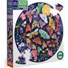 eeBoo puzzle farfalle 500 pezzi - puzzle colorato in cartone rotondo