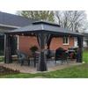 PURPLE LEAF Gazebo Hardtop in Alluminio 4,25 x 3 m - Impermeabile da Giardino con 4 Doppi Pannelli Laterali, Tetto in Acciaio e Struttura in Metallo, Grigio