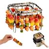 LUPATDY Set di supporto per spiedini in acciaio inox per friggitrice ad aria calda, griglia verticale da 28 pezzi, con friggitrice ad aria calda quadrata, compatibile con i modelli comuni di friggitrice ad