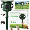 HEKIWAY Repellente per gatti ad ultrasuoni da giardino impermeabile con 5 modalità regolabili, dispositivo flashing, portata 10 m per allontanare gli animali