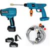 Generico Kit 2 in 1 Mini Soffiatore Turbo Jet + Idropulitrice con Batteria 48V | Doppia Batteria, Turbocompressore, Velocità dell'Aria fino a 126 km/h, Ideale per Auto, Giardino e Superfici Esterne