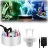 WIYETY Nebulizzatore ad ultrasuoni: 12 LED, nebulizzatore a ultrasuoni, nebulizzatore a ultrasuoni, con paraspruzzi rimovibile, macchina della nebbia per interni o esterni, Halloween, argento