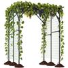 COSTWAY Grande Arco da Giardino a Traliccio per Piante Rampicanti 200 x 150 x 197 cm, Supporto Alto per Viti, Struttura in Metallo Rivestita in PE Antiruggine per Uva, Rose e Pomodori