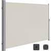 SONGMICS Paravento da Esterno, Tenda da Sole Laterale, Antiruggine, Estensibile, 180 x 350 cm, Frangivista, Parasole Ombreggiante, Tenda da Esterno Balcone Terrazzo Giardino, Beige GSA185T02