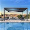 PURPLE LEAF Pergola Bioclimatica 4,24 x 3 m Pergolato da Giardino Lame Orientabili Area 12,72 m² Gazebo Pergola Alluminio per Patio Terrazza Esterno, Grigio