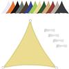 NINGOU Vela ombreggiante Triangolo equilatero 1.6x1.6x1.6m Impermeabile Tenda a Vela Parasole Protezione Solare Anti UV per Giardino Esterno Terrazza-Beige