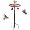 Zorplex Abbeveratoio per Uccelli da Esterno in Metallo, Grande retrò Uccelli da Giardino con Base a 5 Punte, Mangiatoia Decorativa per Uccellini Selvatici, Balcone, Patio e Aiuole