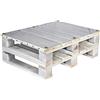 CLC Tavolo Tavolino in Pallet per Salotto Esterno Giardino -Made in Italy- Bianco Shabby Chic, 80x60x30
