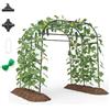 HOMASIS Traliccio per Rampicanti con Rete, Arco da Giardino con Struttura in Metallo, Supporto per Piante Rampicanti, Arco per Esterno, Nero e Verde (190-245 x 181 x 230 cm)